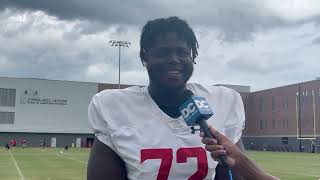 Maryland OL Gottlieb Ayedze breaks down first week of fall camp [upl. by Bogey]