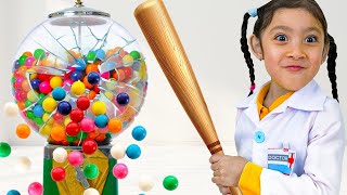 Andrea amp Maddies Gumball Machine Adventure No More Gumballs No More Cavities [upl. by Husein]