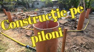 Fundatie din piloni de beton  pentru constructii usoare [upl. by Boeke337]