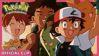 Chikorita amp Pikachu  Pokémon The Johto Journeys  Official Clip [upl. by Llerruj447]