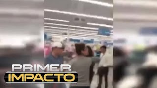 En video paliza de una familia a guardias de seguridad de una tienda por un incidente con un menor [upl. by Annayk]