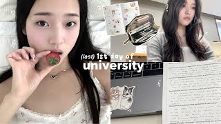 last first day of university vlog💌 grwm long lectures haircare routine cute nails busy days [upl. by Orat]