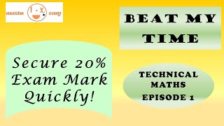 HOW TO SECURE YOUR 1st 20 TECHNICAL MATHS EXAM MARKS  QUICKLY BEAT MY TIME EPISODE 1 [upl. by Wash]