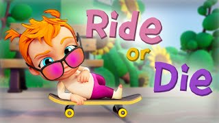 OFFiCiAL MUSiC ViDEO Cartoon Baby Adley Sings CRAZY Ride or Die Song BFFs Comment Down Below🛹👶🎤 [upl. by Pelpel]