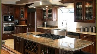 Kashmir Gold Granite with Oak Cabinets for Kitchen [upl. by Varini]