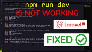 npm run dev Is Not Working In Laravel 8  Error Fixed [upl. by Angelika]