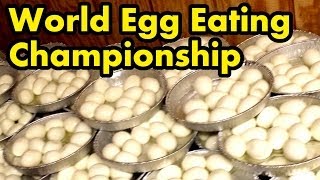 120 Eggs Eaten in 8 Mins World Egg Eating Championship [upl. by Zachariah989]