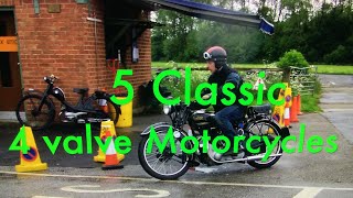 5 Classic British Motorcycles with 4 valve heads [upl. by Henka802]