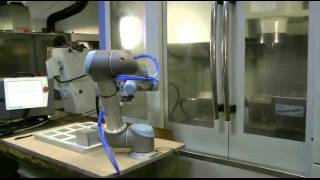 Universal robots UR5 works together with Magerl rotamatik swivel vice Part 1 [upl. by Ylelhsa767]