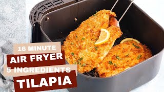 Crispy Tilapia Fish in Air Fryer using 5 Ingredients and under 16 minutes [upl. by Anawed138]