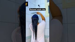 Protein treatment on relaxed hairwatch full video now washday relaxedhair protein shorts [upl. by Wise]