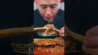 Chinese Food Mukbang Eating Show  Red beef bone marrow  Beef Bone Marrow Challenge koreancuisine [upl. by Nwotna]