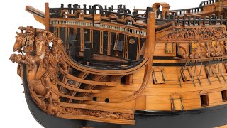 3 Ship models Royal William 1719 Warship First rate 100 guns  Relaxing classical music [upl. by Soinski]