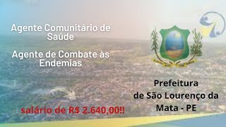 São Lourenço da Mata  PE  Agente Comunitário de Saúde e Agente de Endemias  UPENET IAUPE [upl. by Mosby718]