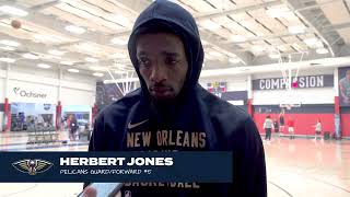 Herb Jones on Injury Status vs Toronto  PelicansRaptors Shootaround 252024 [upl. by Nivlen]