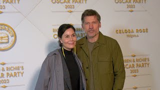 Nikolaj CosterWaldau and Nukaka CosterWaldau 2023 Darren amp Richies Oscar Party Arrivals [upl. by Otrevogir]