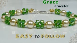 Super Easy Beaded Bracelet tutorial [upl. by Harriott]