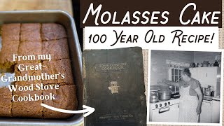 Molasses Cake  Old timey 100yearold recipe from the Home Comfort Wood Stove Cookbook [upl. by Mooney]