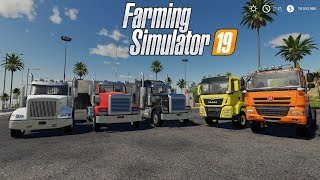 FS19  Camiones Americanos y Europeos  Farming Simulator 19 [upl. by Aihsit699]