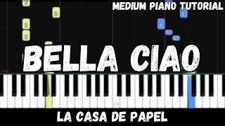 La Casa De Papel  Bella Ciao Medium Piano Tutorial [upl. by Nayrb751]