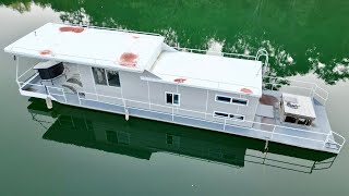 SOLD  8x24 Floating Cabin1969 Lakeland 11 x 45 Steel Houseboat on Norris Lake TN [upl. by Parke150]