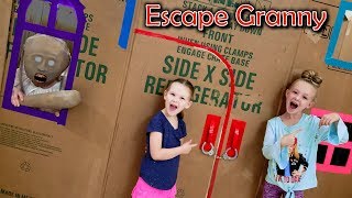 Escape the Babysitter Granny in Real Life Escape Room We Lock Granny in Box Fort [upl. by Ahsaret]