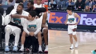 Yuki Kawamura having fun with Grizzlies fans and gets standing ovation for home debut [upl. by Elberfeld625]