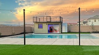 Shipping Container Pool House Backyard [upl. by Maag]