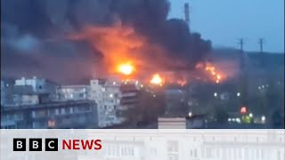 Ukraine war Russian strikes destroy key power plant in Kyiv  BBC News [upl. by Sims502]