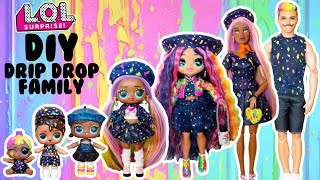 DIY LOL Surprise Family Drip Drop MEGA Makover Custom Fun Craft With Barbie amp Ken Dolls [upl. by Avilys]