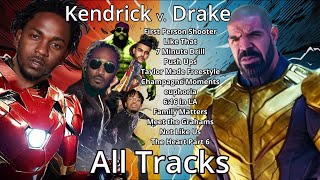 Kendrick VS Drake ALL DISS TRACKS PLAYLIST Not Like Us J Cole Future Rick Ross Metro Boomin [upl. by Yboc869]