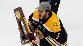 Quinnipiac wins 1st Frozen Four national championship in dramatic fashion 👏 [upl. by Ttirrem]