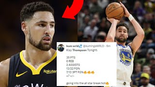 NBA REACT TO KLAY THOMPSON VS UTAH JAZZ  KLAY THOMPSON REACTIONS [upl. by Bej]