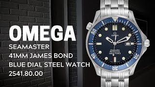 Omega Seamaster 41mm James Bond Blue Dial Steel Watch 25418000 Review  SwissWatchExpo [upl. by Mailand]