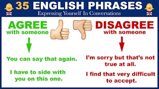 ENGLISH PHRASES  How To Agree and Disagree With Someone  Expressing Yourself in Conversations [upl. by Leirea]