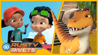 Rusty’s Dino Island MORE  Rusty Rivets  Cartoons for Kids [upl. by Thagard]