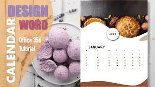 How to Make a New Year Calendar in Microsoft Word 365  Word Template Design Tutorial 2022 [upl. by Bibbye656]