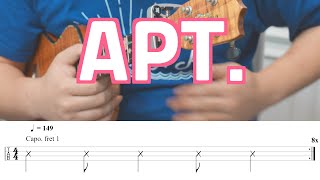 우쿨렐레 악보 로제 amp 브루노 마스  아파트 APT Ukulele TAB 튜토리얼 [upl. by Karlik131]