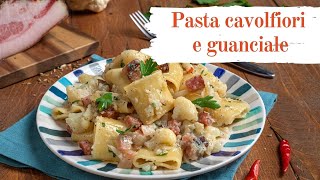 Pasta con cavolfiori e guanciale un primo piatto sfizioso saporito e davvero facile da preparare [upl. by Clio339]