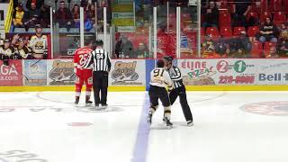 LNAH  4 fights to start the game Laval vs SaintGeorges Dec 14th 2019 [upl. by Judus]