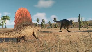 Jurassic World Evolution 2 Modified Dimetrodon vs Metriacanthosaurus [upl. by Henghold]