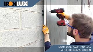 Instalación de Panel Fachada en pared rastrelada con omegas y grapa fijacion oculta [upl. by Amena163]