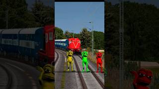 funny colourful frogs dance on track magic video tranding youtubeshorts [upl. by Collar]