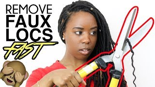 How to Remove Goddess Faux Locs  Protective Style with Marley Locs [upl. by Oicam495]