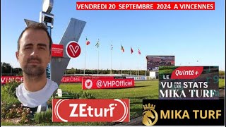 PRONOSTICS TURF 100 QUINTE VENDREDI 20 SEPTEMBRE 2024 A VINCENNES [upl. by Flita]