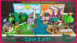 Save Earth Project Working Model Save energy Pollution model [upl. by Ludwog]