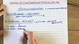 Het berekenen van de afschrijvingskosten economiematerialen [upl. by Angelia728]