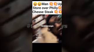 newyork man crash out over philly cheesesteak 💥💥 fired [upl. by Aneloaup195]