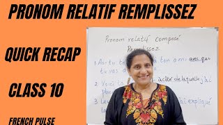 Quick recap Pronom relatif composé remplissez [upl. by Kathlin]