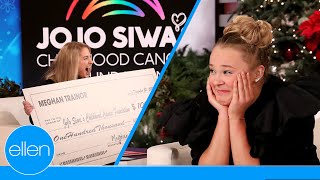 Meghan Trainor Brings JoJo Siwa to Tears with Surprise Gift [upl. by Abbot540]